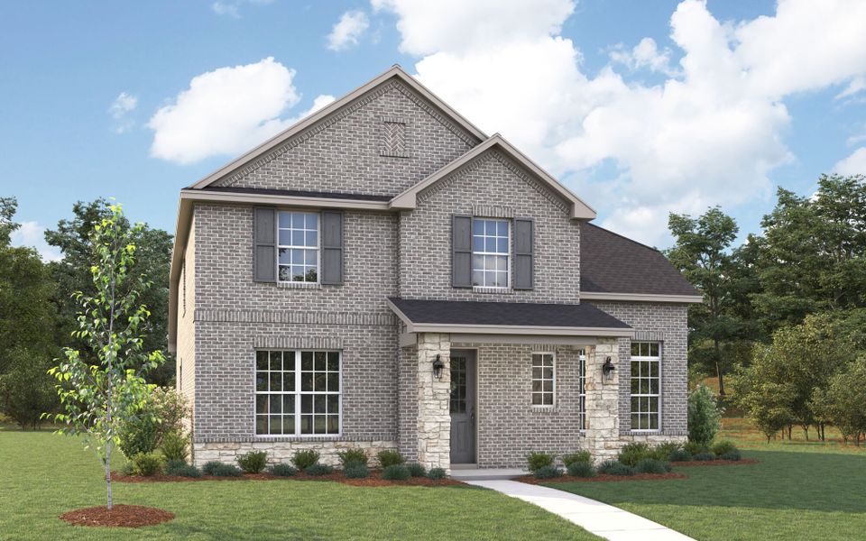 The Livingston - Traditional with Stone Elevation The Livingston - Traditional with Stone Elevation