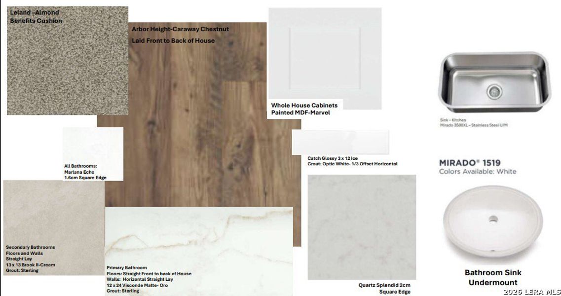 Sample of building materials used in homes in The Parklands, Schertz (Image 4).