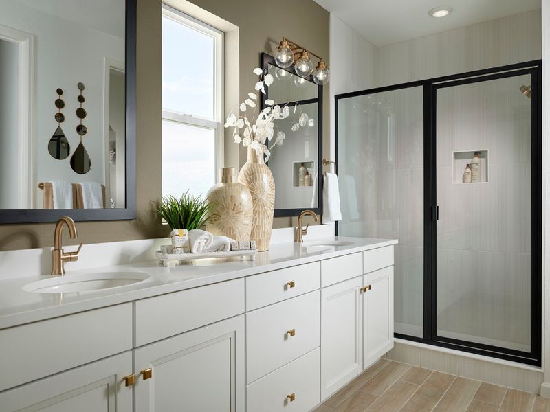 Furnished interior view inside a new home in The Aurora Highlands, Aurora (Image 10).