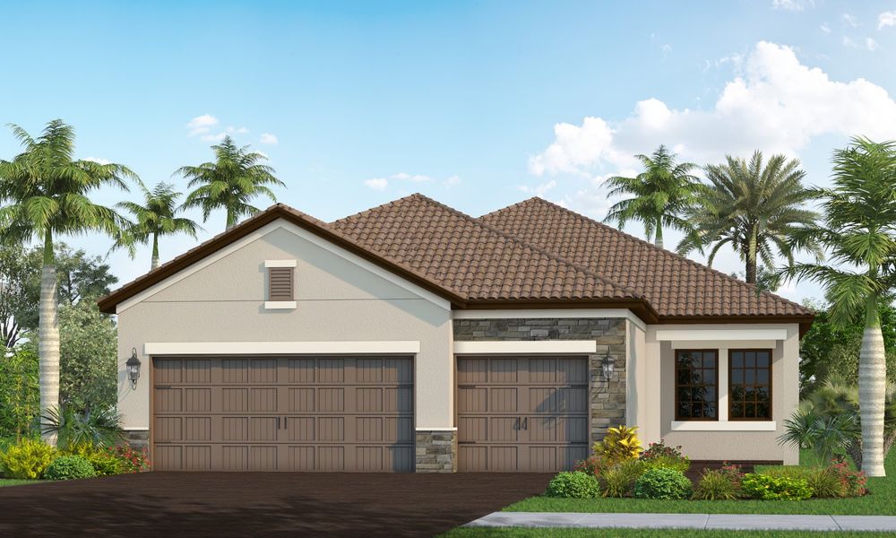 Representative exterior photo of a completed home built from the Meadow Brook by Neal Communities in Boca Royale Golf & Country Club at Wellen Park, Englewood, FL (Image 2).