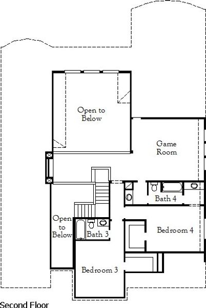 2D floor plan layout of this home in Coastal Point, League City, TX (Image 3).
