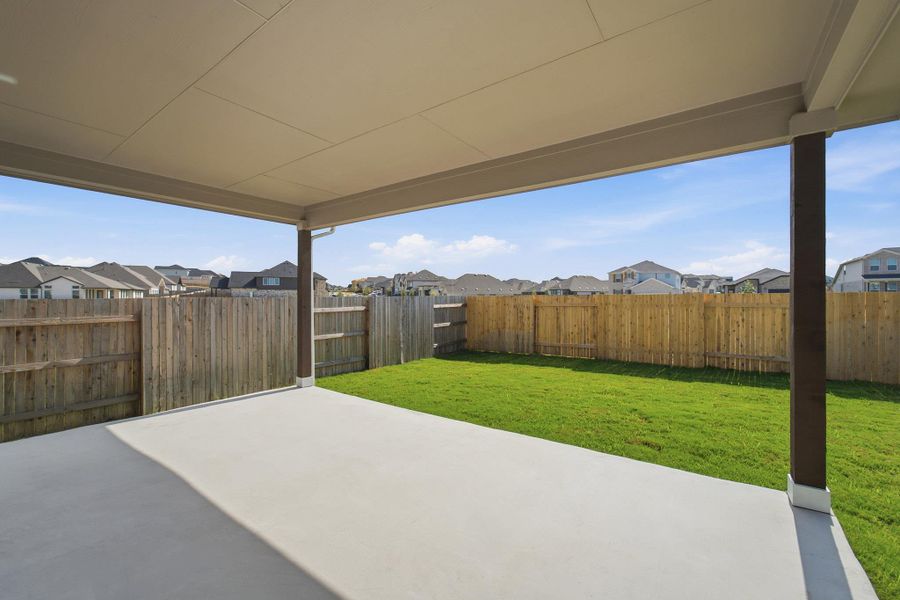 Exterior details and patio area of a home in Sunfield, Buda (Image 2).
