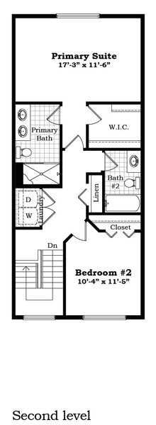 2D floor plan layout for the The Keswick Townhome (Interior Walk-Out) by Norfolk Homes in Bristol Ridge Townhomes, Ann Arbor, MI (Image 6).