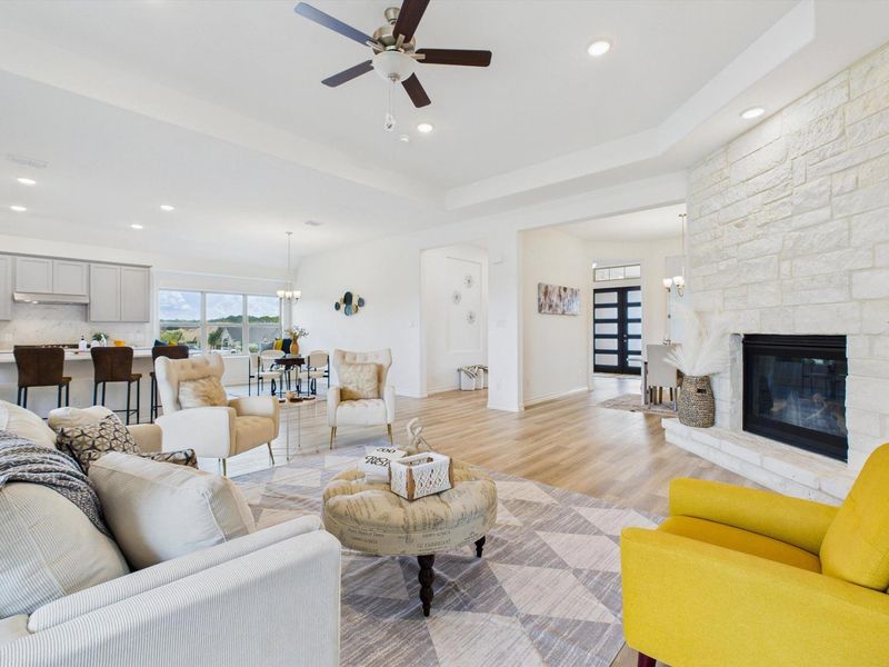 Furnished interior view inside a new home in Potranco Oaks, Castroville (Image 12).