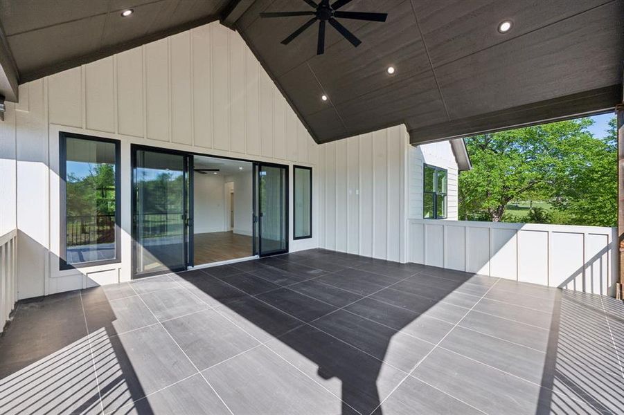 View of patio / terrace with a ceiling fan View of patio / terrace with a ceiling fan
