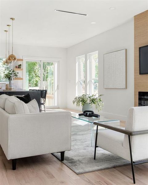 Living room featuring hardwood / wood-style flooring