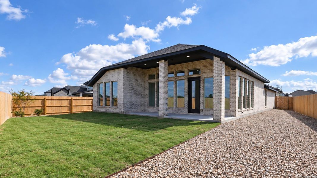 Exterior details and patio area of a home in Legacy at Lake Dunlap, New Braunfels (Image 4).