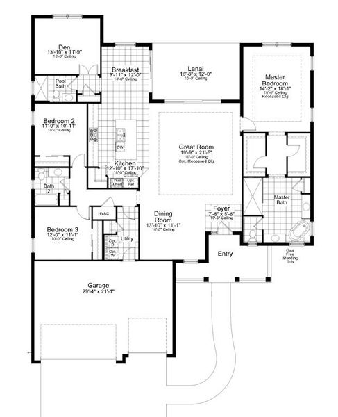 2D floor plan layout for the Sanibel by Neal Communities in Windward, Sarasota, FL (Image 3).