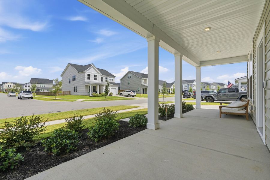 Exterior details and patio area of a home in Sweetgrass at Summers Corner, Summerville (Image 4). Exterior details and patio area of a home in Sweetgrass at Summers Corner, Summerville (Image 4).
