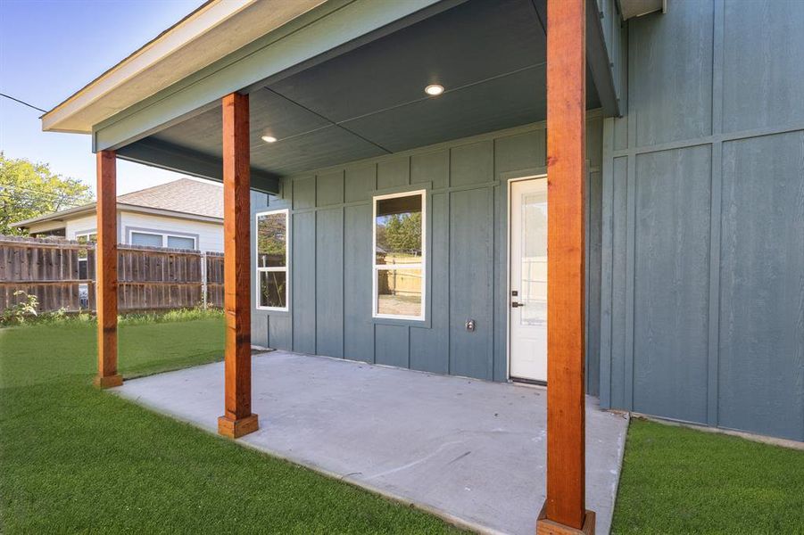 Exterior details and patio area of a home in , Fort Worth (Image 2). Exterior details and patio area of a home in , Fort Worth (Image 2).