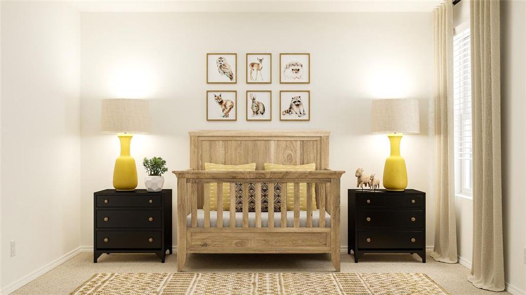 Bedroom featuring carpet and baseboards Bedroom featuring carpet and baseboards