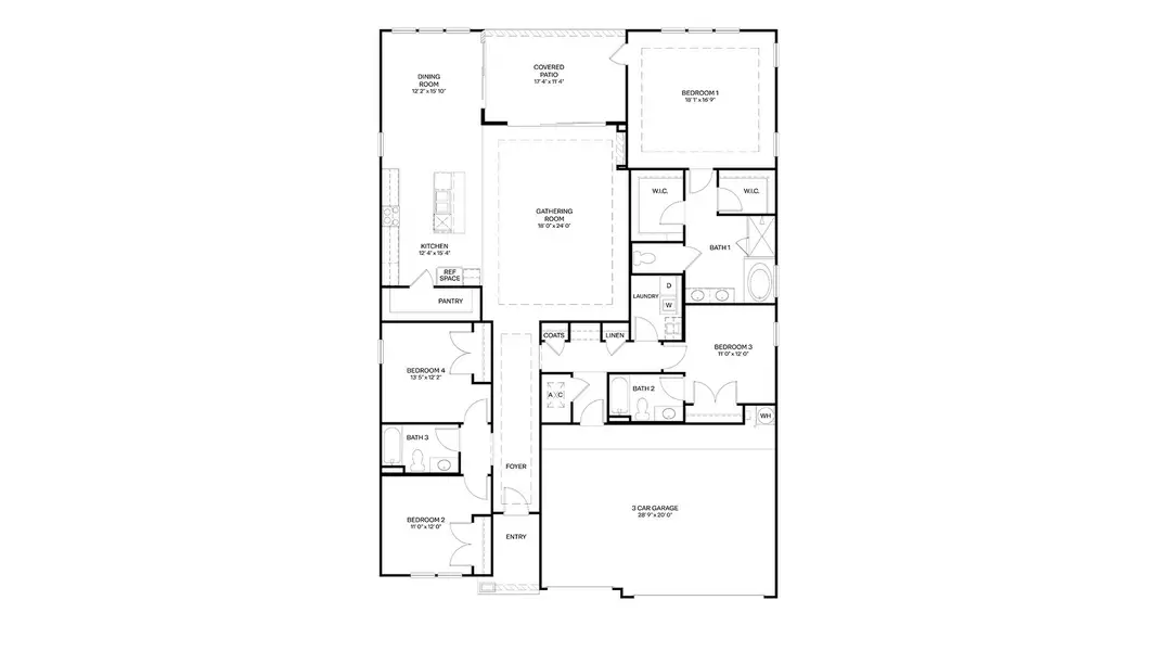 2D floor plan layout for the Frasier by D.R. Horton in Broward Key, Jacksonville, FL (Image 3). 2D floor plan layout for the Frasier by D.R. Horton in Broward Key, Jacksonville, FL (Image 3).