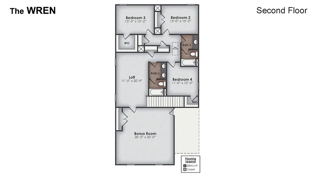 2D floor plan layout of this home in Sidbury Station, Castle Hayne, NC (Image 4).