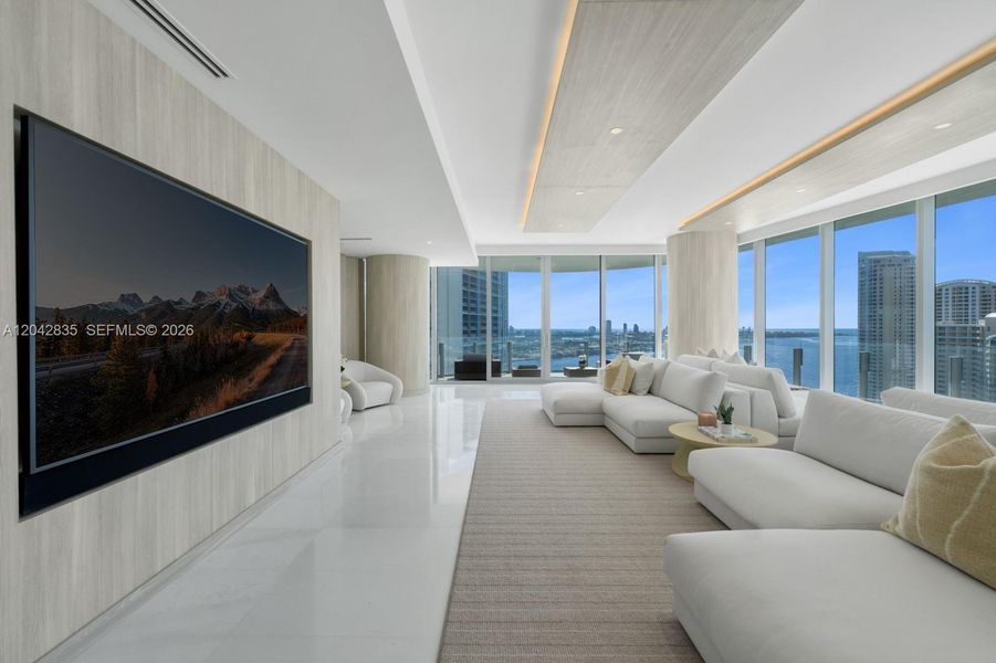 Furnished interior view inside a new home in Aston Martin Residences, Miami (Image 35).