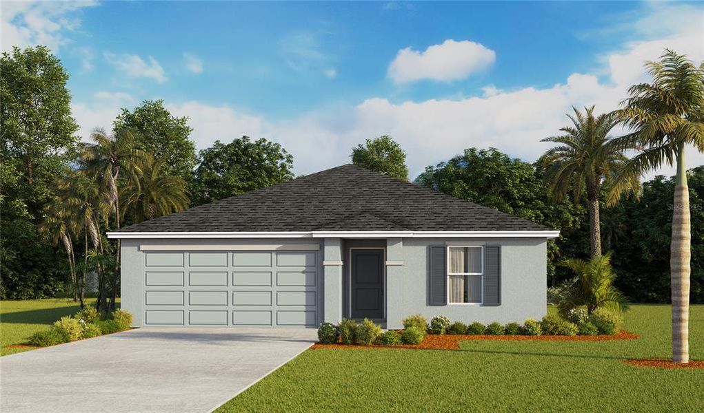 Front exterior of a new home in Balm Grove, Wimauma, FL, highlighting curb appeal (Image 1). Front exterior of a new home in Balm Grove, Wimauma, FL, highlighting curb appeal (Image 1).