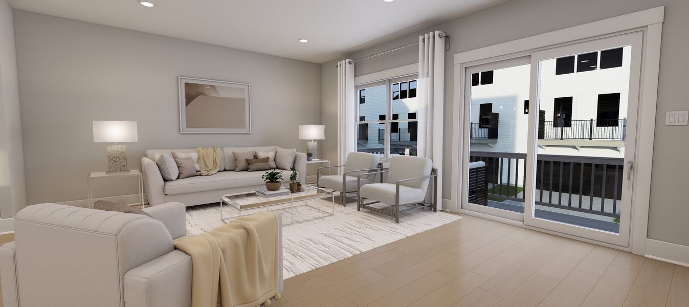 Representative furnished interior of a home built from the Cora - Midtown Collection by Baker Residential in Atwater Station - Midtown Collection, Fuquay Varina (Image 9).