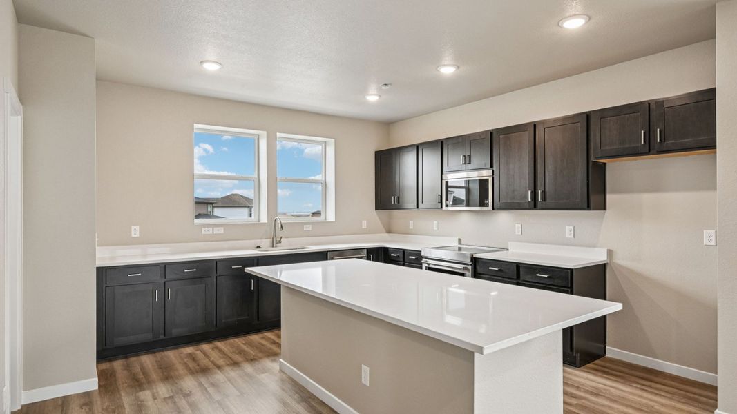 Furnished interior view inside a new home in Windler Townhomes, Aurora (Image 13). Furnished interior view inside a new home in Windler Townhomes, Aurora (Image 13).