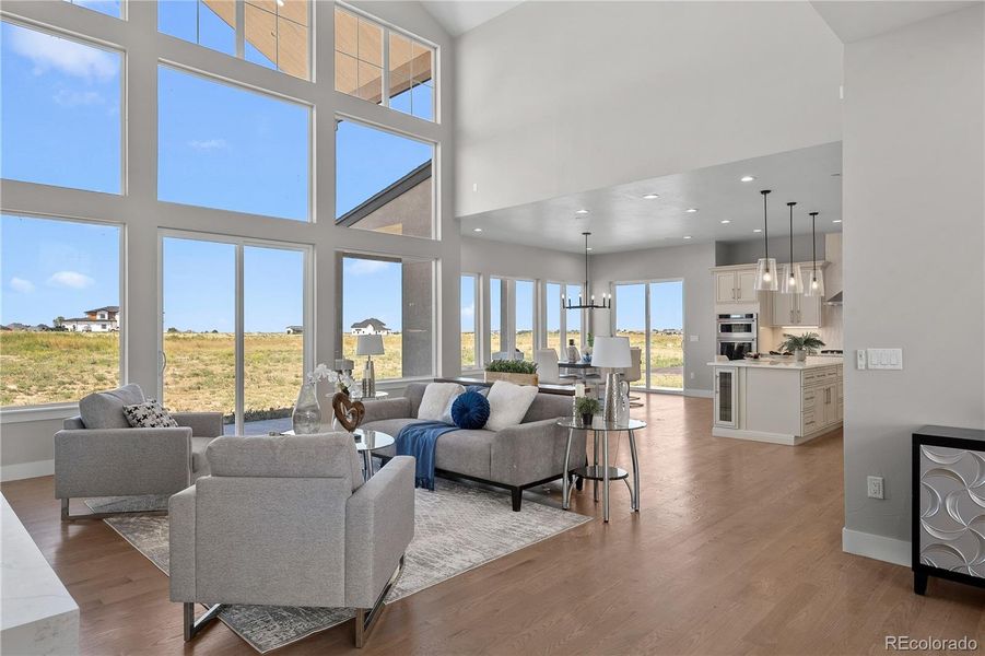 Living Room With 30 Foot Ceilings