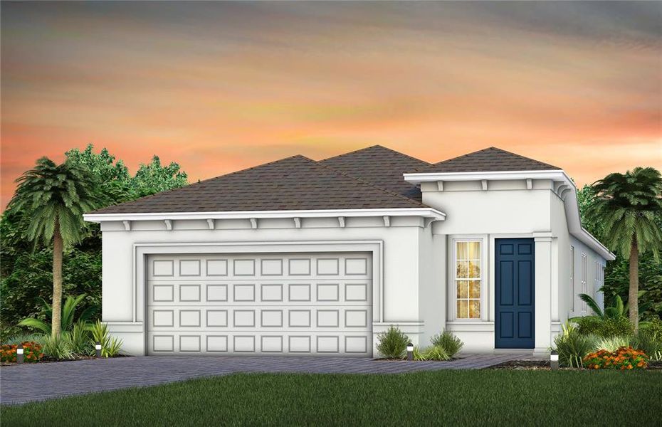 Exterior Design. Artistic rendering for this new construction home. Pictures are for illustrative purposes only. Elevations, colors and options may vary.