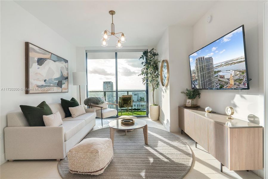 Furnished interior view inside a new home in , Miami (Image 11).