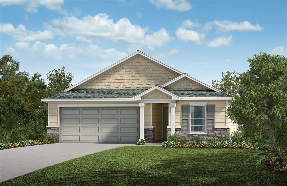 Front exterior of a new home in , Palm Coast, FL, highlighting curb appeal (Image 1). Front exterior of a new home in , Palm Coast, FL, highlighting curb appeal (Image 1).