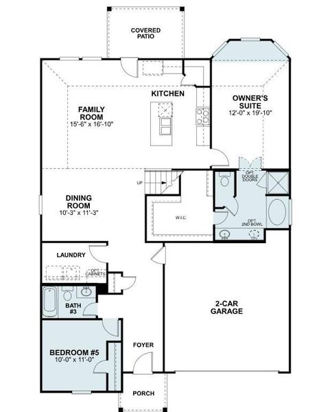 2D floor plan layout of this home in Moran Ranch, Willis, TX (Image 5).