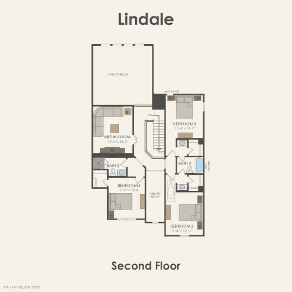 2D floor plan layout for the Lindale by Pulte Homes in Wilson Creek Meadows, Celina, TX (Image 10). 2D floor plan layout for the Lindale by Pulte Homes in Wilson Creek Meadows, Celina, TX (Image 10).