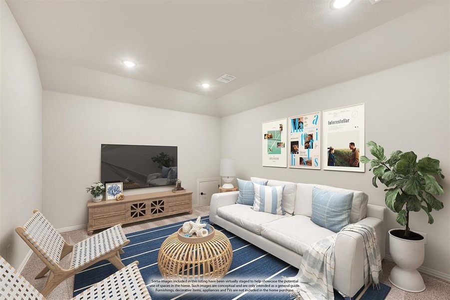 Furnished interior view inside a new home in Sunrise at Garden Valley 60-79, Waxahachie (Image 13). Furnished interior view inside a new home in Sunrise at Garden Valley 60-79, Waxahachie (Image 13).