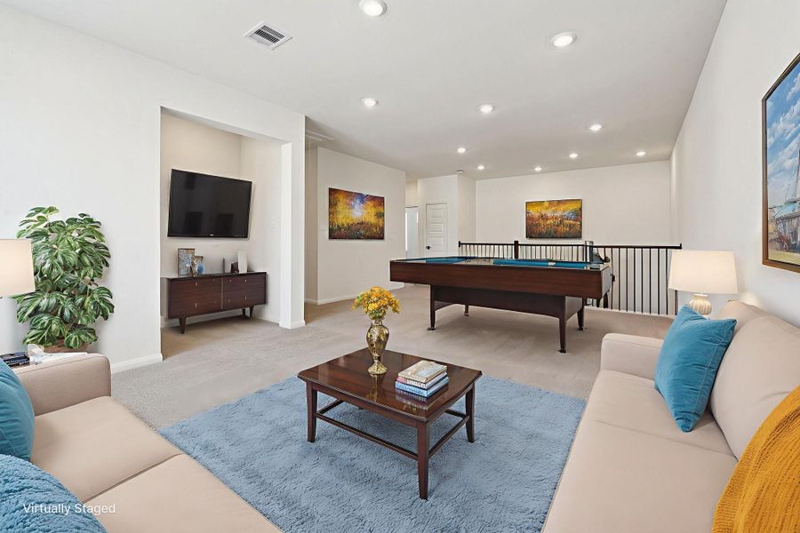 Furnished interior view inside a new home in Pinewood Trails - Luxe Series, Atascocita (Image 5). Furnished interior view inside a new home in Pinewood Trails - Luxe Series, Atascocita (Image 5).