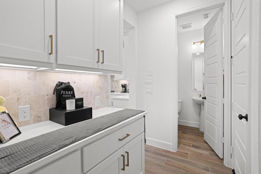 Additional built-in cabinetry and storage