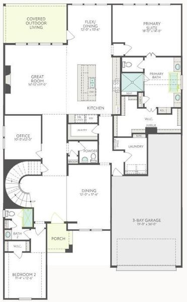 2D floor plan layout of this home in Sienna, Missouri City, TX (Image 2). 2D floor plan layout of this home in Sienna, Missouri City, TX (Image 2).