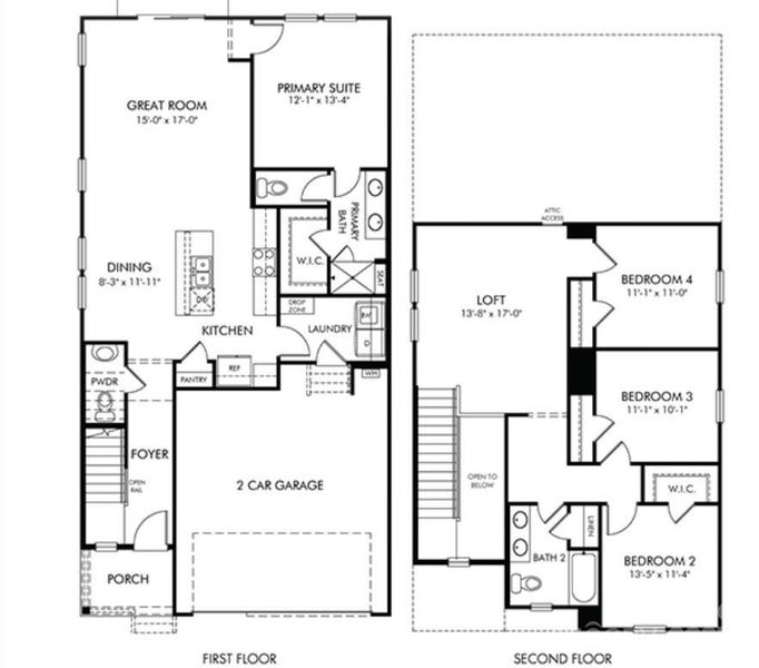 2D floor plan layout of this home in Walnut Reserve, Conover, NC (Image 2). 2D floor plan layout of this home in Walnut Reserve, Conover, NC (Image 2).