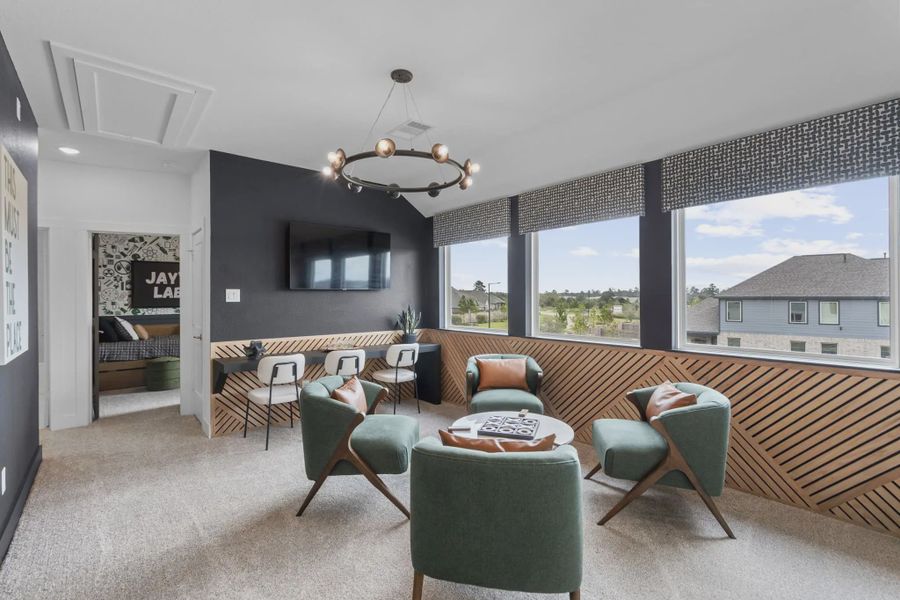 Representative furnished interior of a home built from the Durham by Chesmar Homes in Emory Glen, Katy (Image 8).