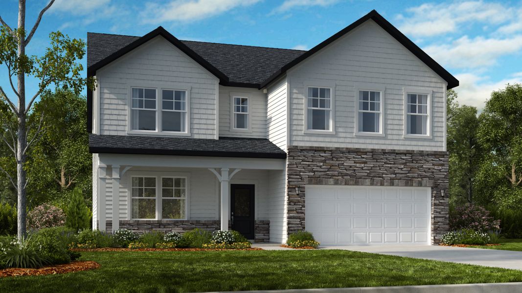 Representative exterior photo of a completed home built from the Sheridan by Taylor Morrison in Hidden Creek, Cary, NC (Image 18).