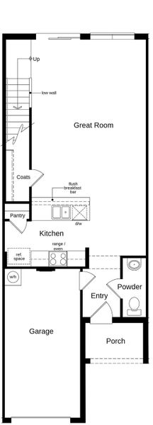 2D floor plan layout of this home in Reserve at Forest Lake Townhomes, Lake Wales, FL (Image 3).