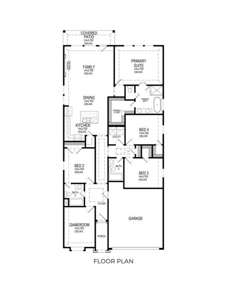2D floor plan layout for the Adams F - 50' Lot by First Texas Homes in Tabor Ranch, Ponder, TX (Image 3).