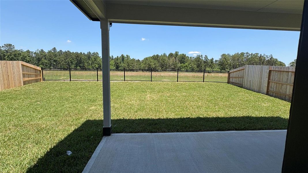 Exterior details and patio area of a home in Mavera, Conroe (Image 2). Exterior details and patio area of a home in Mavera, Conroe (Image 2).