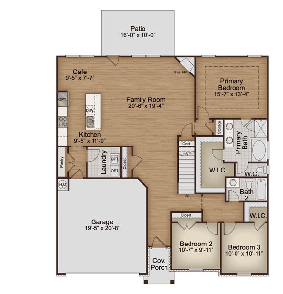 2D floor plan layout for the Easton by McKinley Homes in Clark Farms, Flowery Branch, GA (Image 3).