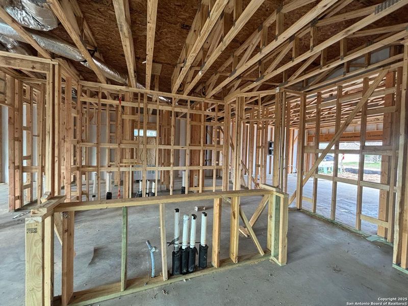 In-progress construction of a new home in The Heights at Saddlebrook Ranch 60's, Schertz, TX (Image 38).