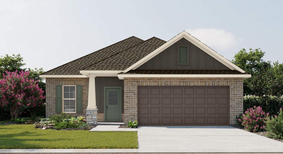 Representative exterior photo of a completed home built from the Dogwood IV J by DSLD Homes in Natureview, Freeport, FL (Image 1).