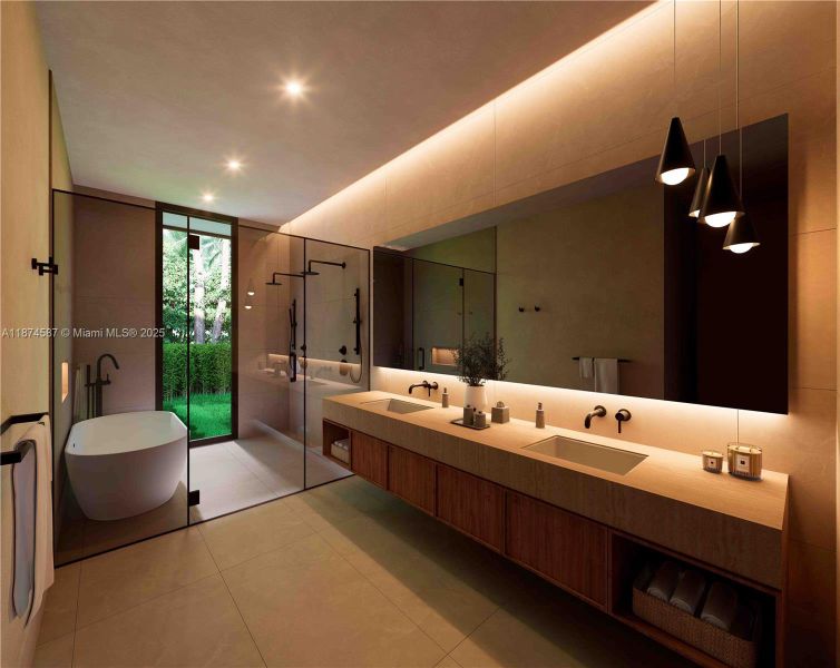 Furnished interior view inside a new home in , Miami (Image 12).