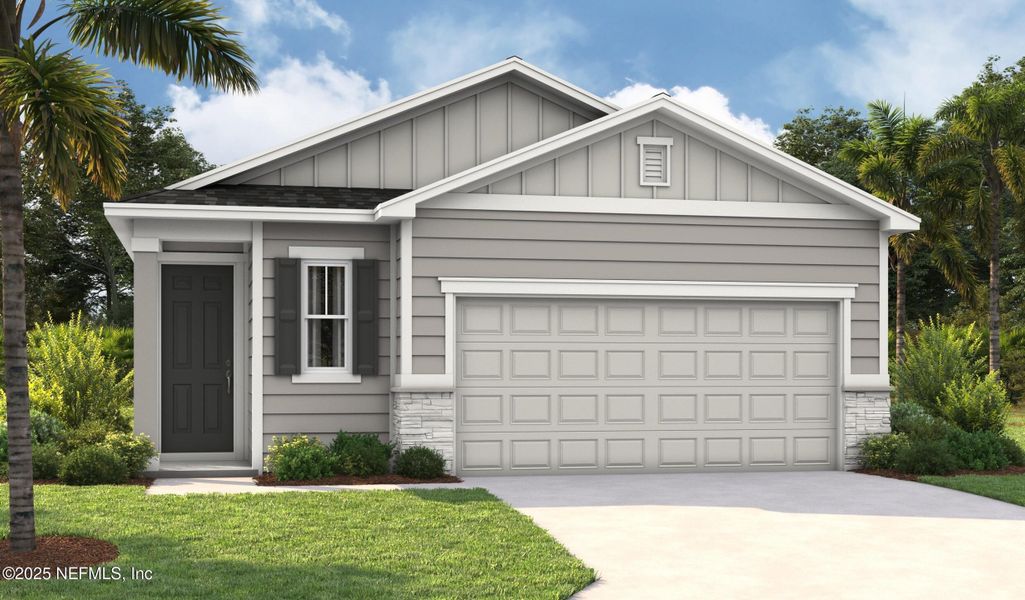 Front exterior of a new home in , St. Augustine, FL, highlighting curb appeal (Image 1).