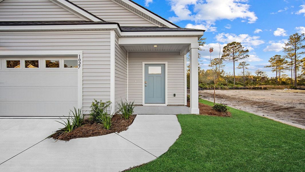 Exterior details and patio area of a home in The Lakes at North Glynn, Brunswick (Image 2).