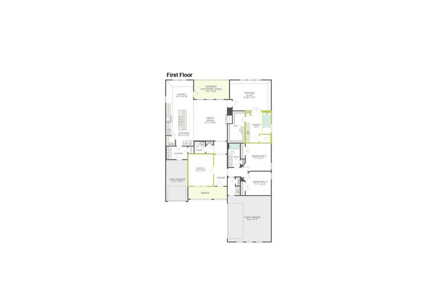 2D floor plan layout of this home in View at the Reserve, Mansfield, TX (Image 3).