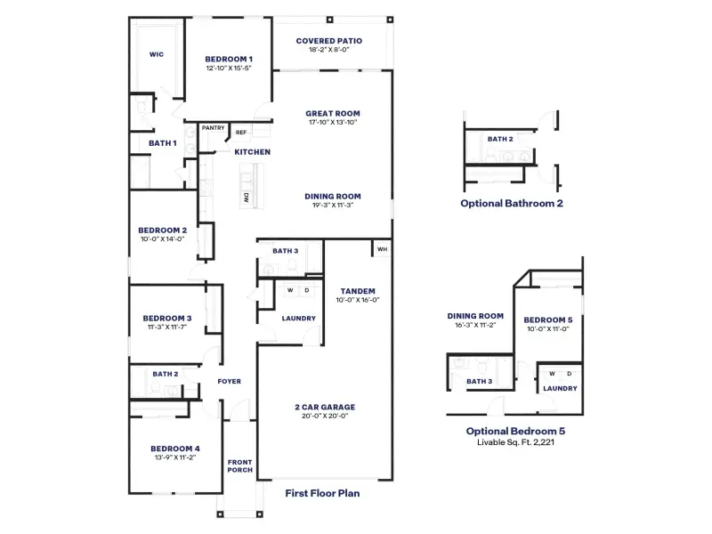 2D floor plan layout of this home in Sorrento, Maricopa, AZ (Image 4).