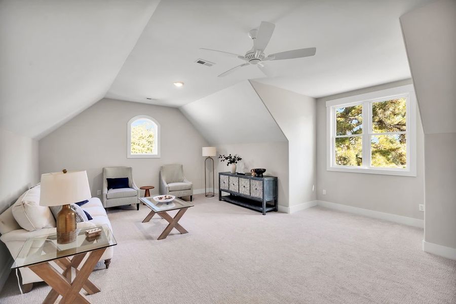 Furnished interior view inside a new home in The Bluffs On the Cape Fear, Leland (Image 39).