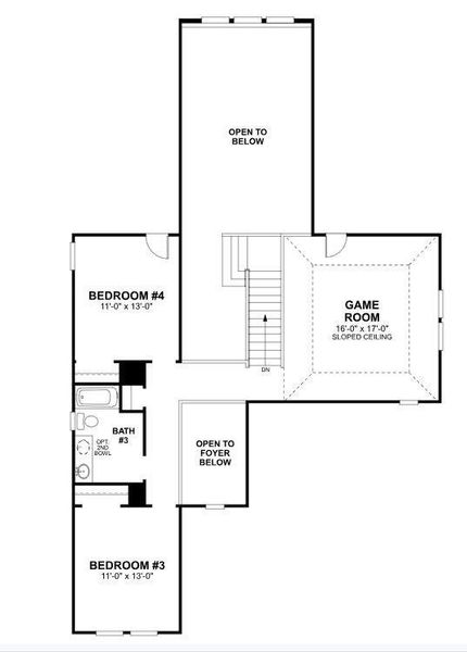 2D floor plan layout of this home in Lily Creek at Sutton Fields, Aubrey, TX (Image 4).