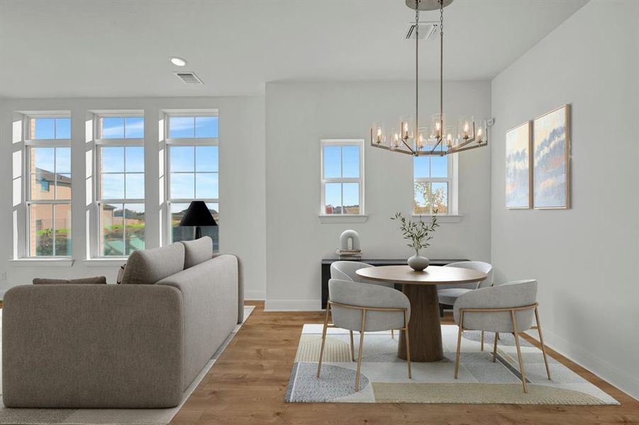 Furnished interior view inside a new home in Painted Tree Woodland West – Village, McKinney (Image 4).