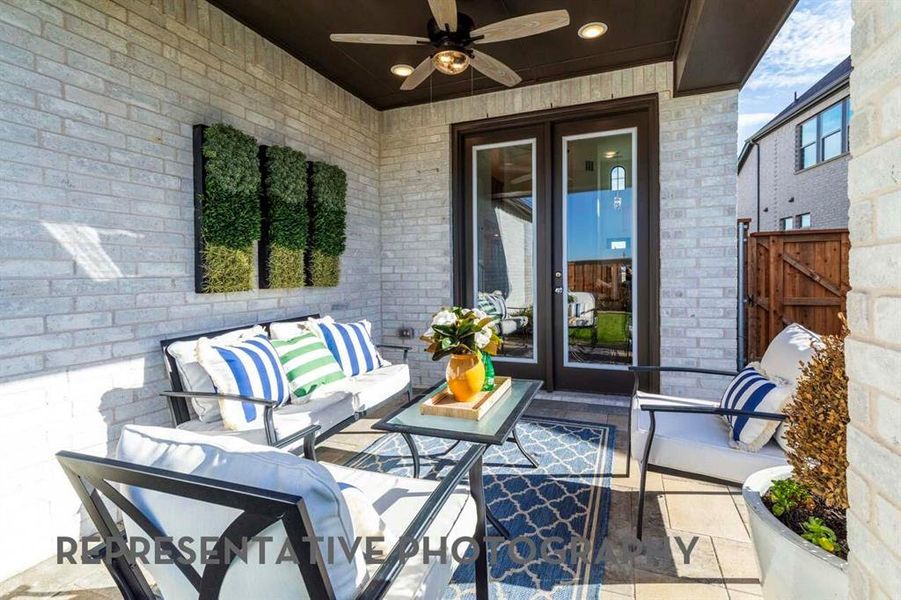 Exterior details and patio area of a home in Mosaic, Celina (Image 2).
