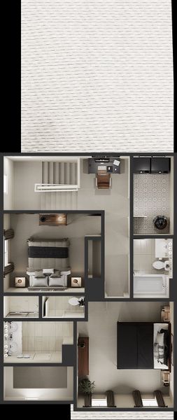 2D floor plan layout for the 1 by Tri Pointe Homes in Sugar Mill Village, Longmont, CO (Image 4).